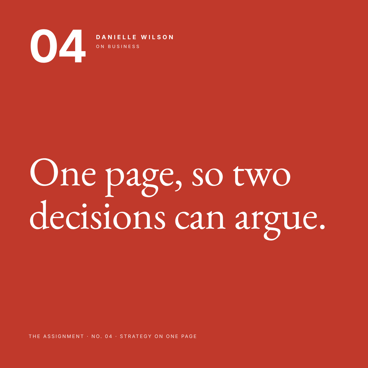 The One-Page Strategy Template