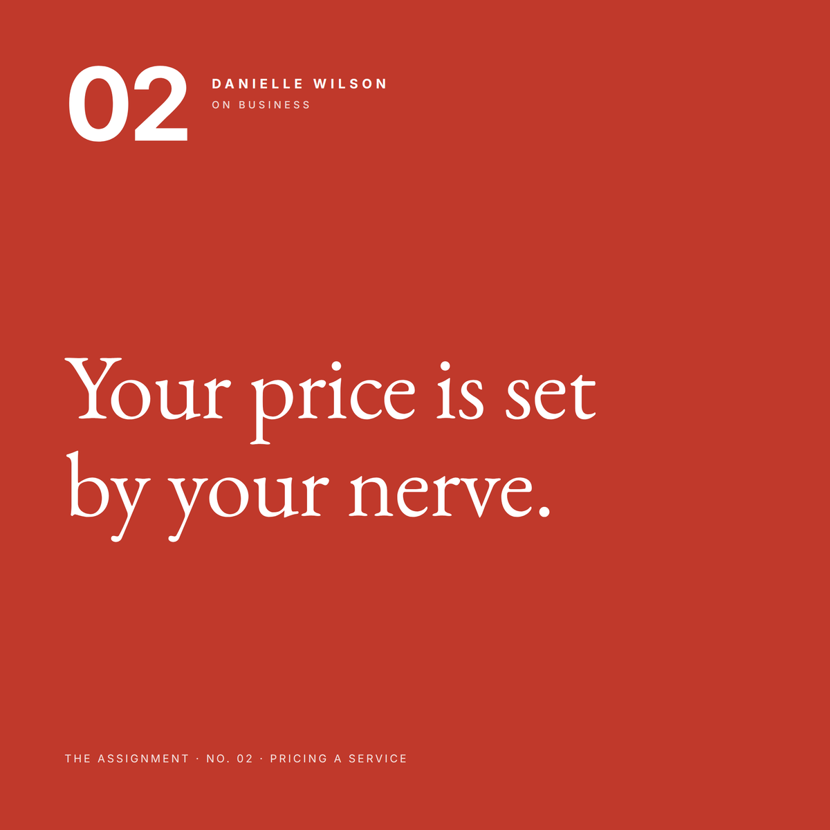 The Service Pricing Ladder