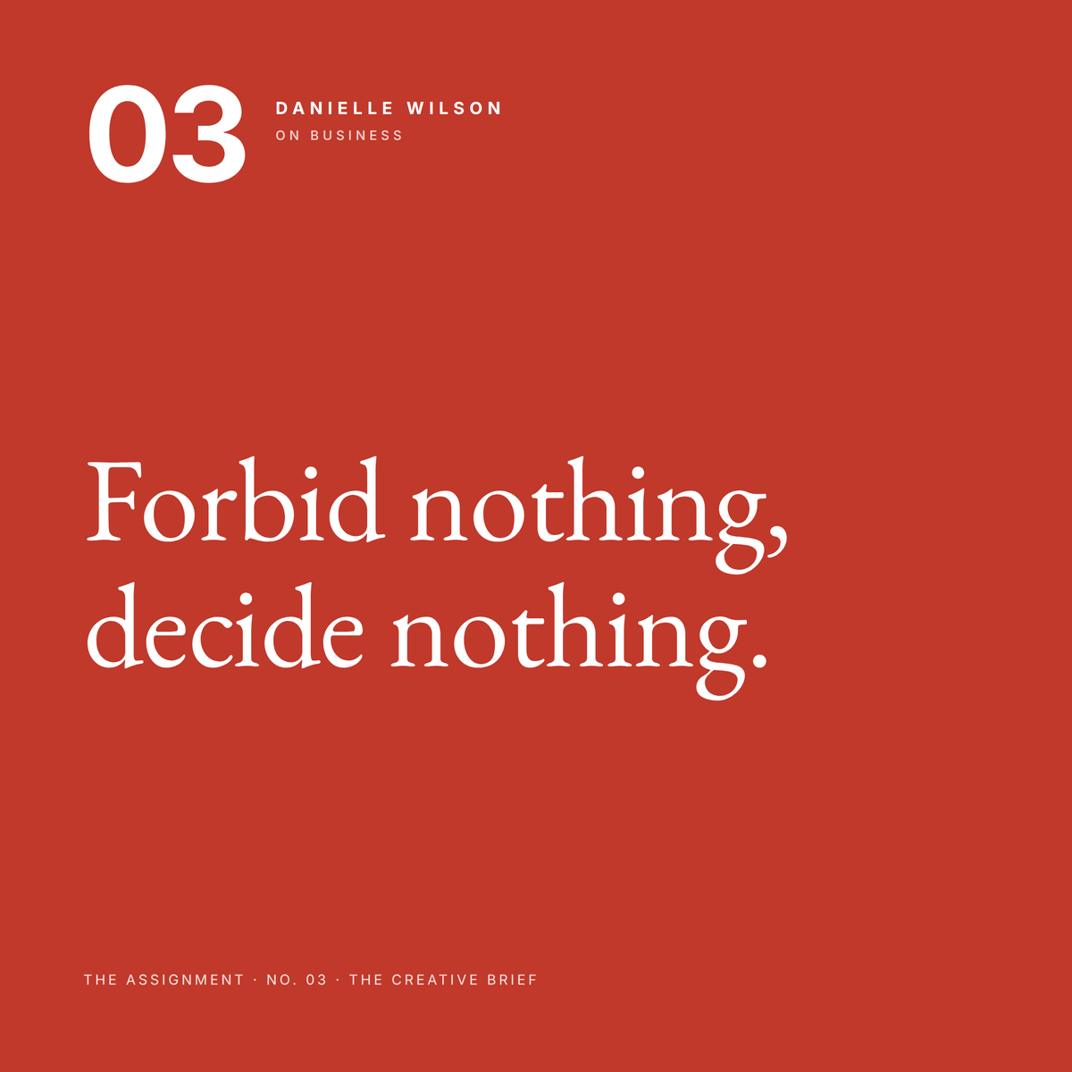 The One-Page Creative Brief